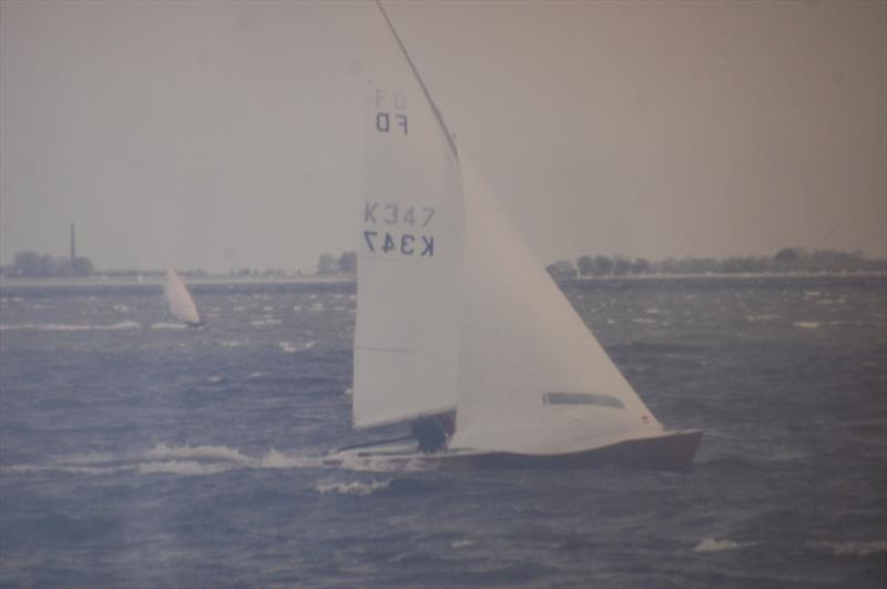 Jon crewed here by Bill Masterman, sailing the FD in big winds and pouring rain at Medemblik. Jon's development of the rig trigonometry is clearly visible in the picture, with the mast rake being as close to a continuation of the genoa luff as possible - photo © Jon Turner