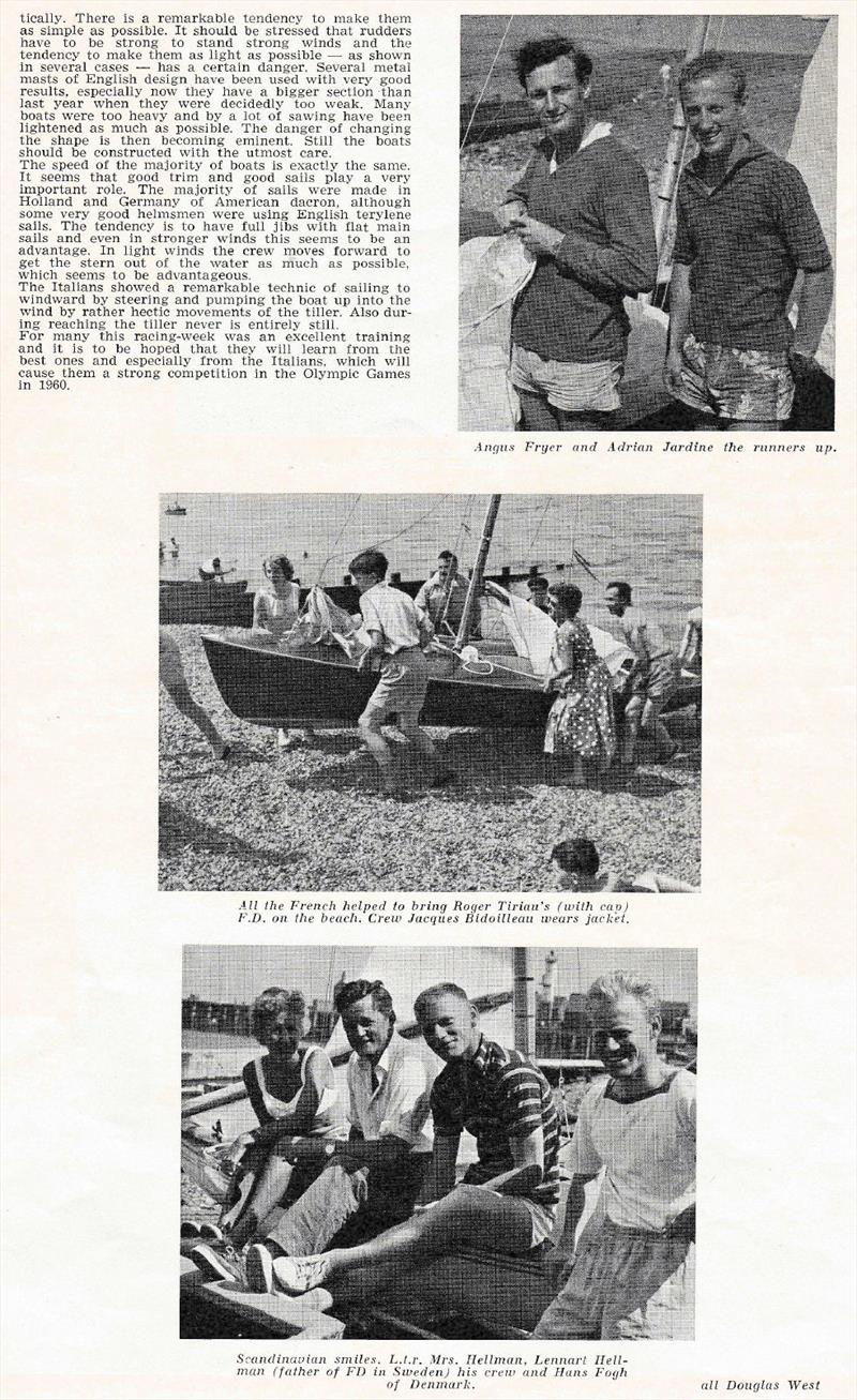 Extracts from Flying Dutchman Bulletin no.22 - November 1959 - photo © Whitstable YC