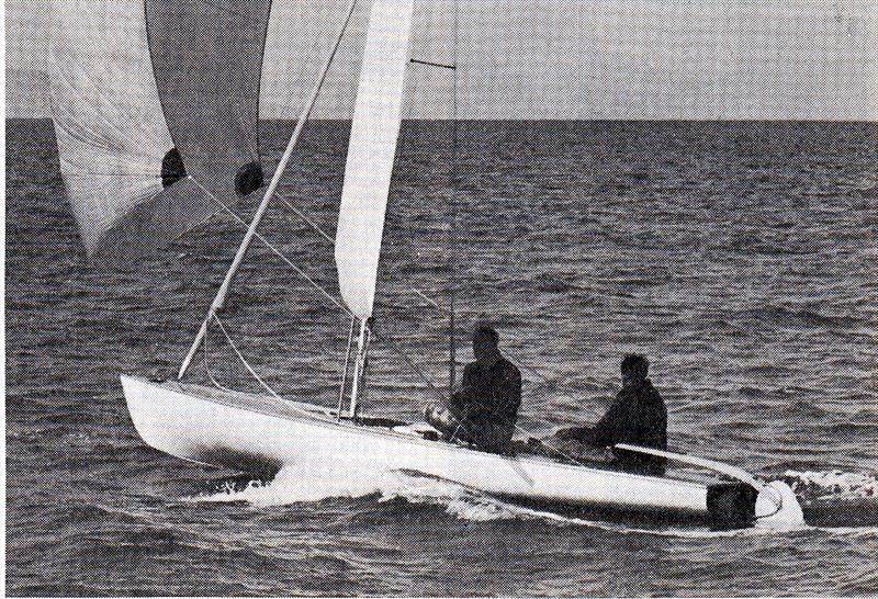 Graham Mander and Don Nixon sailing Caprice to second place in the 1968 Olympic trials. Mander put the spinnaker leads further forward and the sail is perfectly balanced. - photo © Sea Spray