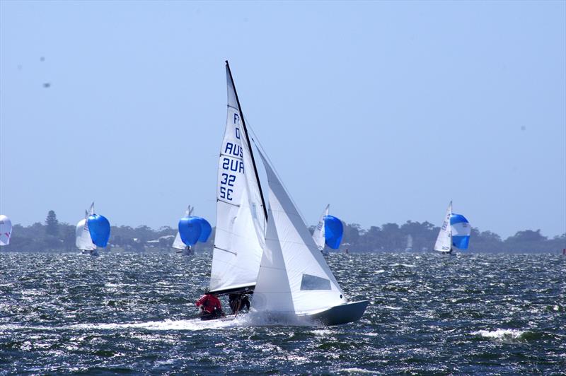 David Ham and Finn Buckley on board Green Eggs and Ham AUS32 in race four of the Flying Dutchman 2026 Australian Championship - photo © Jeanette Severs