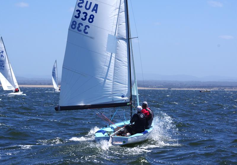 Gary Cameron and Darren Hocking on Blu Tak AUS338 on the start line for race five. The regatta featured a Flying Dutchman fleet contesting the 2026 Australian championship, and a fleet of Etchells contesting the East Gippsland championship - photo © Jeanette Severs