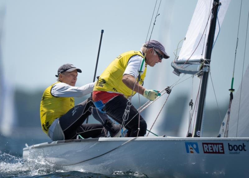 The Danish brothers Jørgen and Jacob Bojsen-Møller (70 and 72), two veteran champions in a class of their own, were the early leaders at the FD World Championship held as part of Kieler Woche photo copyright Sascha Klahn / Kieler Woche taken at Kieler Yacht Club and featuring the Flying Dutchman class