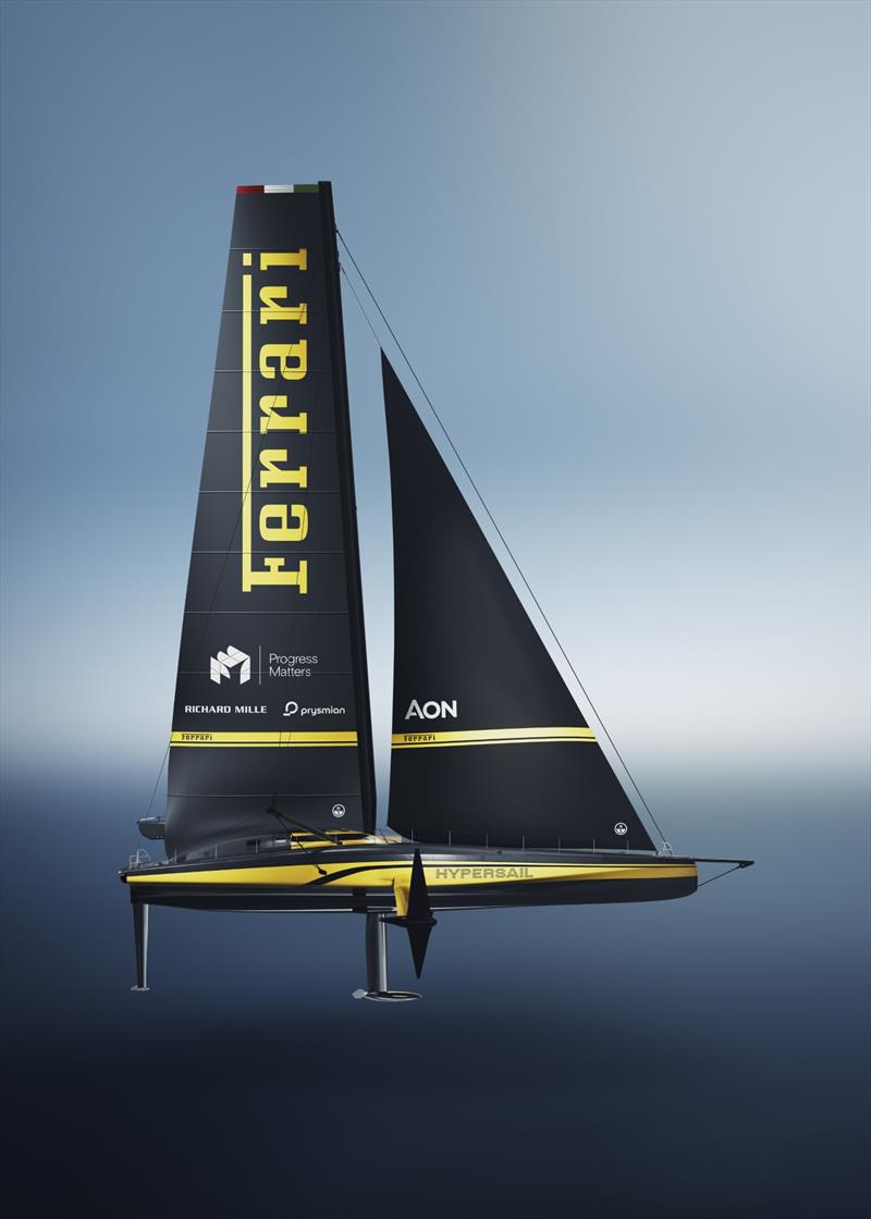 Ferrari reveals the Hypersail livery photo copyright Ferrari taken at  and featuring the Ferrari Hypersail class