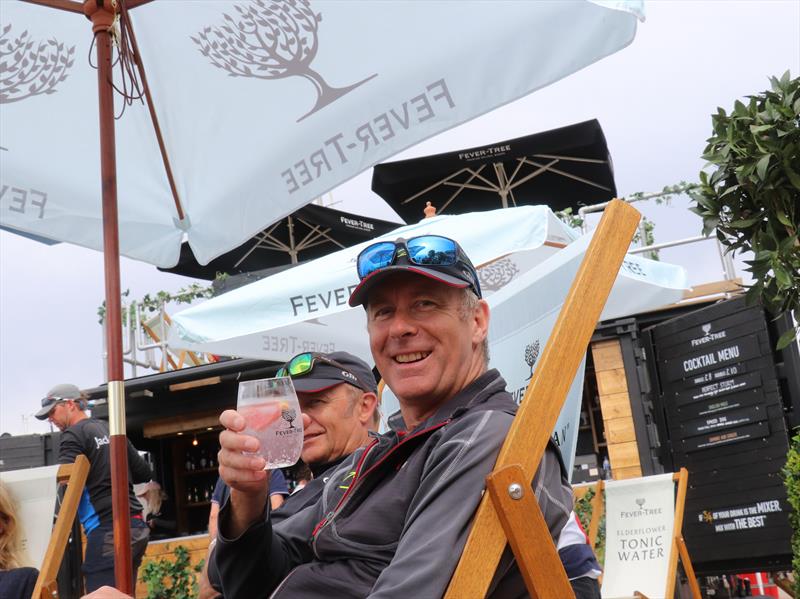 Adam Gosling enjoying a Fever-Tree Indian Tonic Water with Pink Pepper Gin at Lendy Cowes Week photo copyright Louay Habib taken at Cowes Combined Clubs and featuring the  class