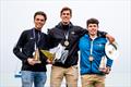 Top 3 U23 sailors at the 2023 Open and U23 Finn Europeans in Csopak, Hungary © Robert Deaves / www.robertdeaves.uk