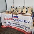 Prize giving table for the 2025 Finn Inlands at Rutland © Rutland SC & Russell New