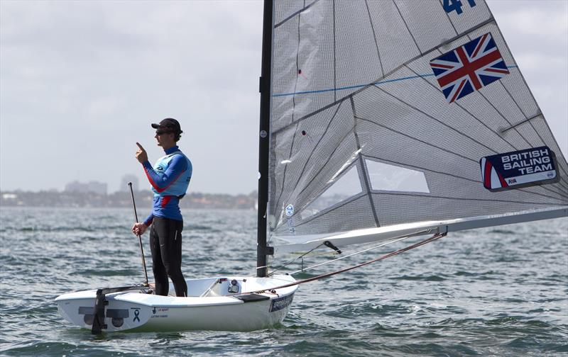 Giles Scott counts the boats between him and Tweddell at ISAF Sailing World Cup Miami - photo © Richard Langdon / British Sailing Team