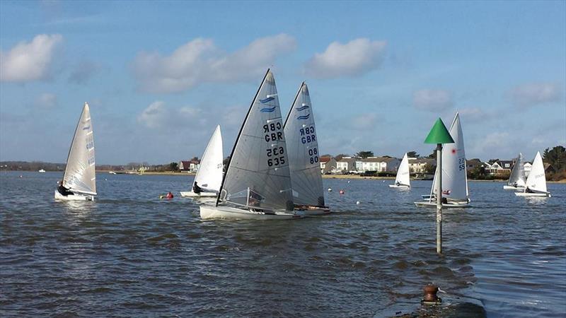 Percivcal and New during race 7 of the Highcliffe Open Icicle Series photo copyright Stephanie McCormick taken at Highcliffe Sailing Club and featuring the Finn class