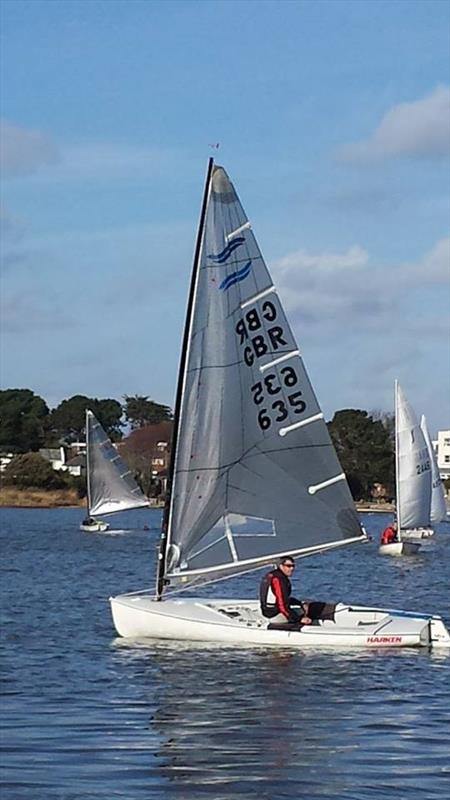 Highcliffe Open Icicle Series winner Simon Percival photo copyright Stephanie McCormick taken at Highcliffe Sailing Club and featuring the Finn class