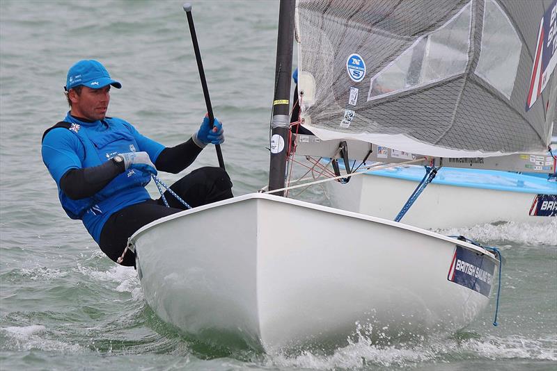 Ed Wright on day 6 of the Finn Europeans at La Rochelle photo copyright Robert Deaves / Finn Class taken at Société des Régates Rochelaises and featuring the Finn class