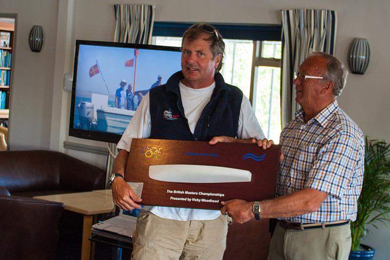 Neil Robinson UK Finn Masters Champion, Christchurch SC Commodore Lawrence Crappper photo copyright Ela Miller taken at Christchurch Sailing Club and featuring the Finn class