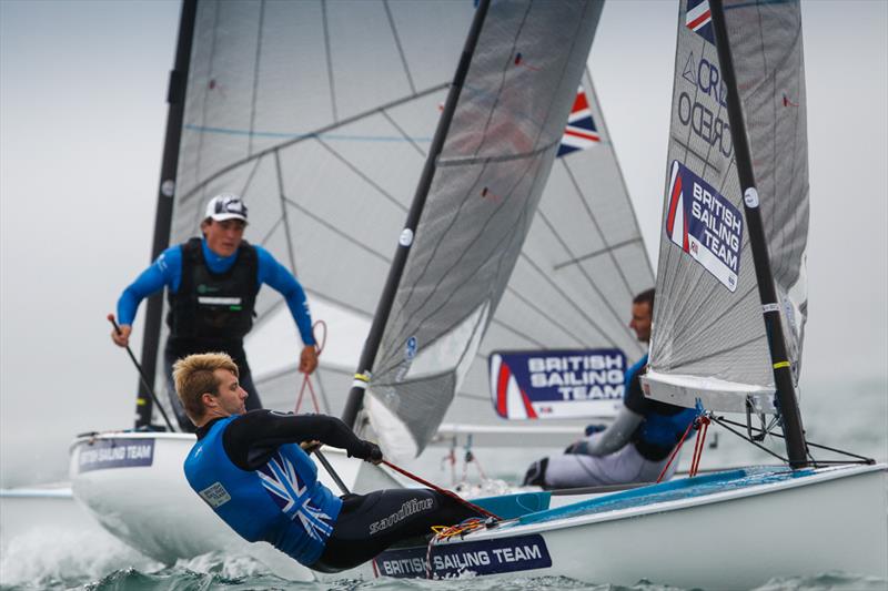 Peter Mccoy on day 1 of the Sail for Gold Regatta photo copyright Paul Wyeth / RYA taken at Weymouth & Portland Sailing Academy and featuring the Finn class