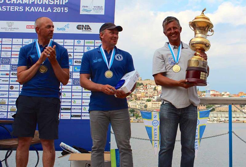 Vladimir Krutskikh secures first Finn World Masters title in Kavala photo copyright Robert Deaves taken at Nautical Club of Kavala and featuring the Finn class