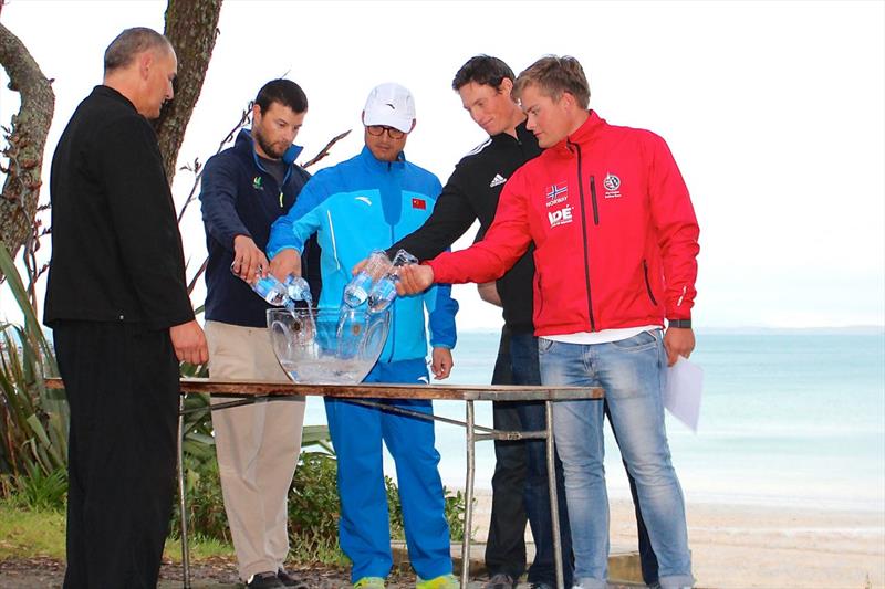 2015 Finn Gold Cup Opening Ceremony at Takapuna Boating Club photo copyright Robert Deaves taken at Takapuna Boating Club and featuring the Finn class