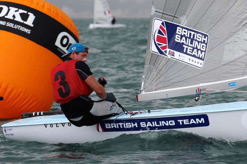 Ed Wright on day 2 of the Finn Gold Cup in New Zealand photo copyright Robert Deaves taken at Takapuna Boating Club and featuring the Finn class