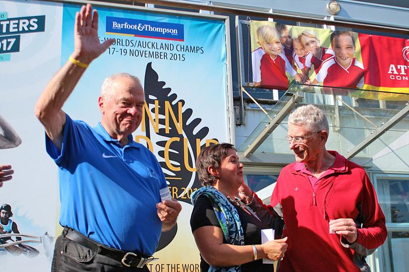 Richard Hart and Juri Saraskin are inducted into the Finn Class Hall of Fame photo copyright Robert Deaves taken at Takapuna Boating Club and featuring the Finn class