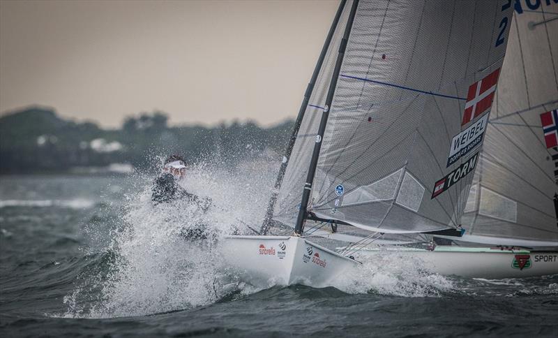 Jonas Hogh Christensen on day 4 of Sailing World Cup Miami photo copyright Jesus Renedo / Sailing Energy taken at Coconut Grove Sailing Club and featuring the Finn class