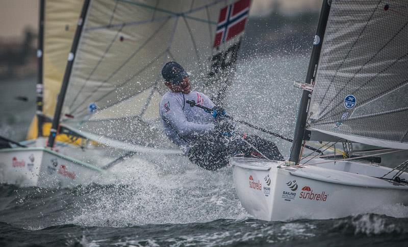 Finns on day 4 of Sailing World Cup Miami photo copyright Jesus Renedo / Sailing Energy taken at Coconut Grove Sailing Club and featuring the Finn class