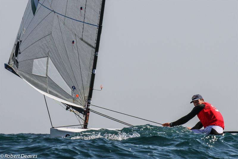 Zsombor Berecz on the final day of the Finn Europeans in Barcelona - photo © Robert Deaves