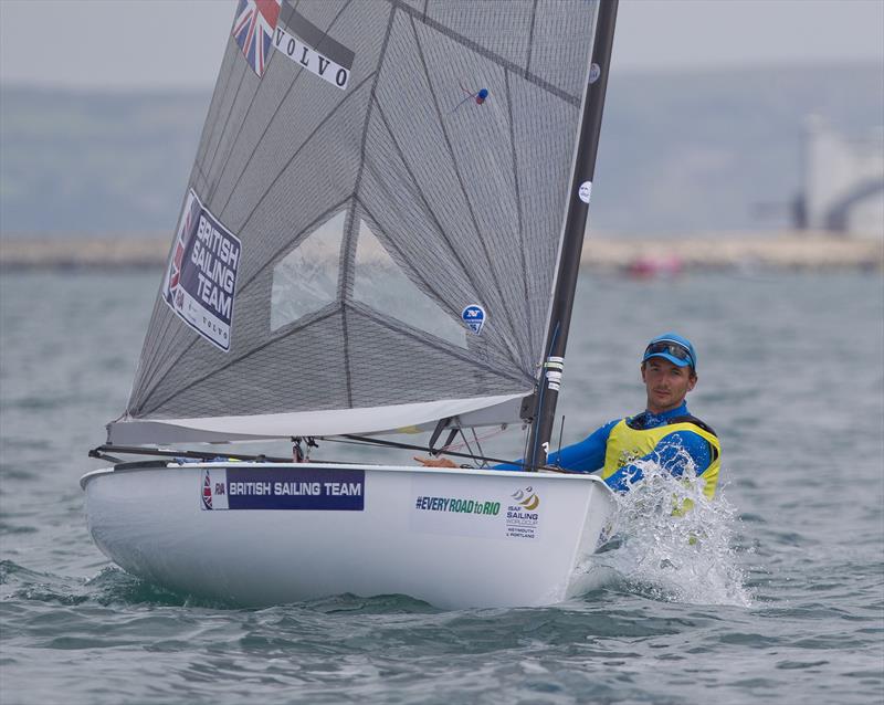 Giles Scott sailing to World Cup gold at Weymouth & Portland in 2015 - photo © onEdition