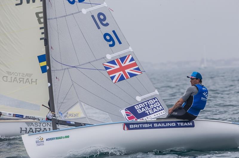 Ben Cornish on day 3 of Sailing World Cup Weymouth and Portland photo copyright Jesus Renedo / Sailing Energy / World Sailing taken at Weymouth & Portland Sailing Academy and featuring the Finn class