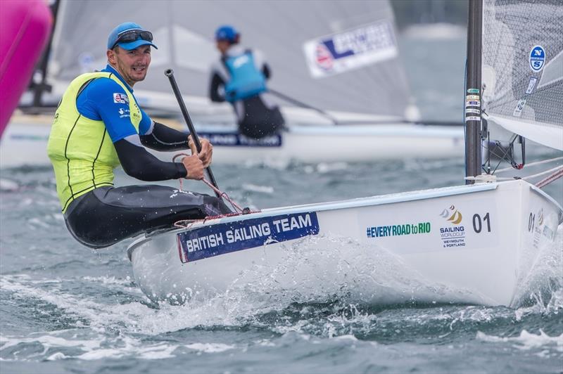 Giles Scott wins Sailing World Cup Weymouth and Portland photo copyright Jesus Renedo / Sailing Energy / World Sailing taken at Weymouth & Portland Sailing Academy and featuring the Finn class