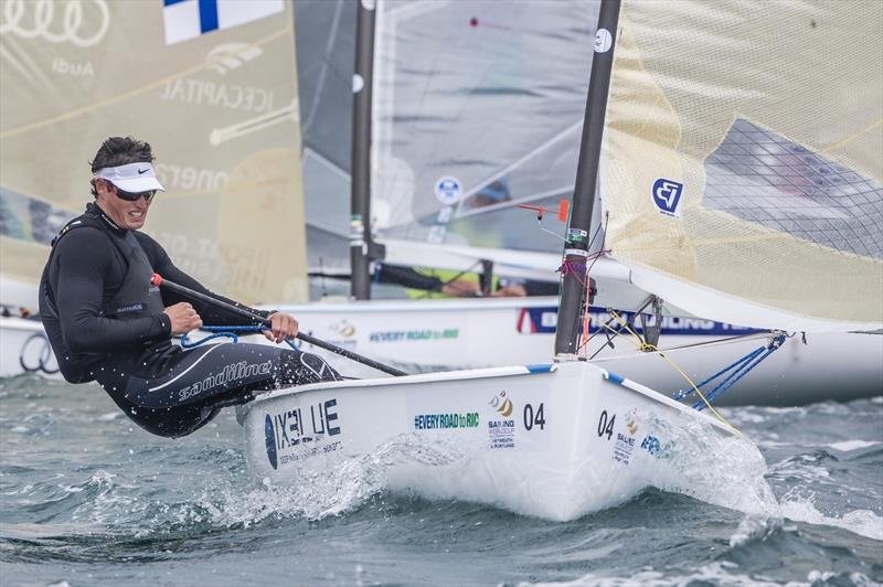 Jonathan Lobert finishes 2nd at Sailing World Cup Weymouth and Portland photo copyright Jesus Renedo / Sailing Energy / World Sailing taken at Weymouth & Portland Sailing Academy and featuring the Finn class