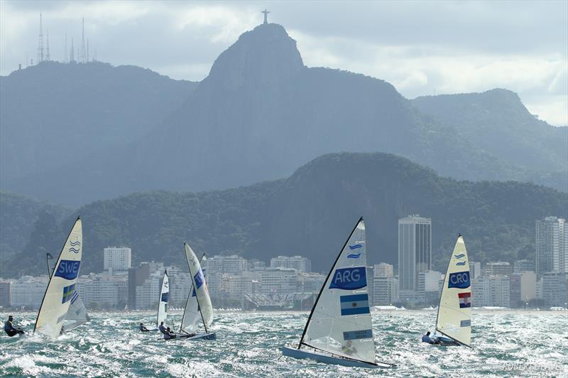 Spectacular Finn racing on day 4 of the Rio 2016 Olympic Sailing Competition - photo © Robert Deaves