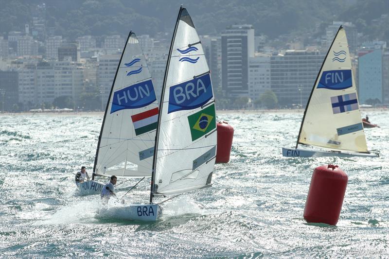 Spectacular Finn racing on day 4 of the Rio 2016 Olympic Sailing Competition - photo © Robert Deaves