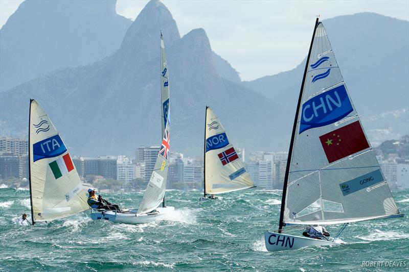 Finns during the Rio 2016 Olympic Sailing Competition - photo © Robert Deaves