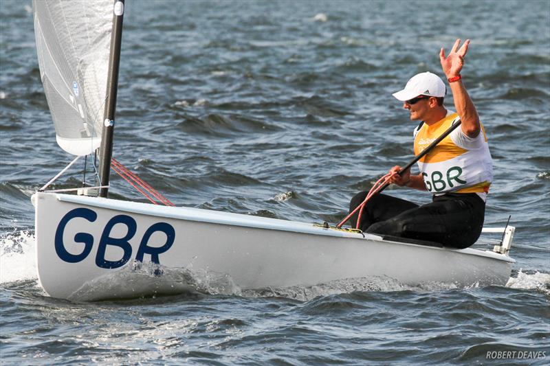 Gold for Giles Scott in the Finn class at the Rio 2016 Olympic Sailing Competition - photo © Robert Deaves