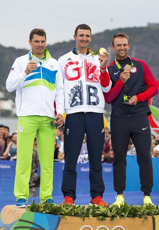 Gold for Giles Scott in the Finn at the Rio 2016 Olympic Sailing Competition photo copyright David Branigan / Oceansport taken at  and featuring the Finn class