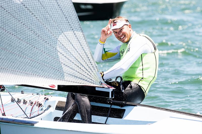 Finn gold medallist Jake Lilley at the Sailing World Cup Final - photo © Pedro Martinez / Sailing Energy / World Sailing