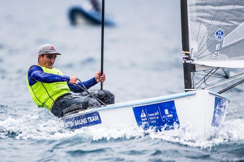 Finn leader Ben Cornish on day 2 at World Cup Hyères photo copyright Pedro Martinez / Sailing Energy / World Sailing taken at COYCH Hyeres and featuring the Finn class