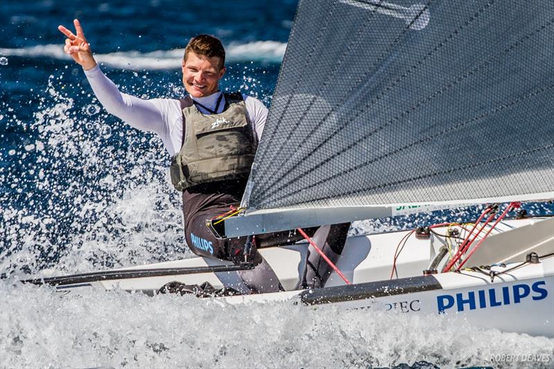 Piotr Kula, POL on day 4 of World Cup Hyères photo copyright Robert Deaves taken at COYCH Hyeres and featuring the Finn class