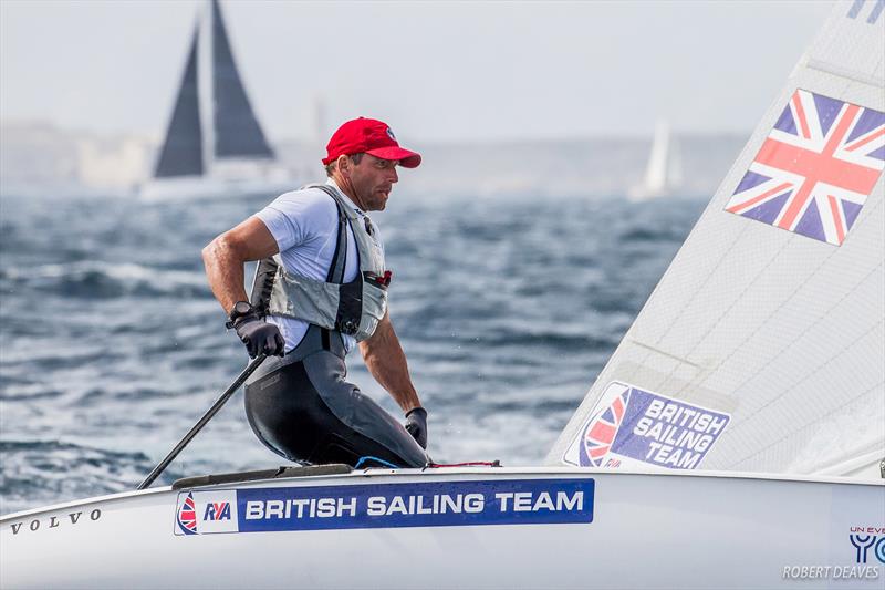 Ed Wright at the Finn Europeans in Marseille photo copyright Robert Deaves taken at Yachting Club De La Pointe Rouge and featuring the Finn class