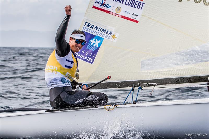 Jonathan Lobert (FRA) wins the Finn Europeans in Marseille photo copyright Robert Deaves taken at Yachting Club De La Pointe Rouge and featuring the Finn class