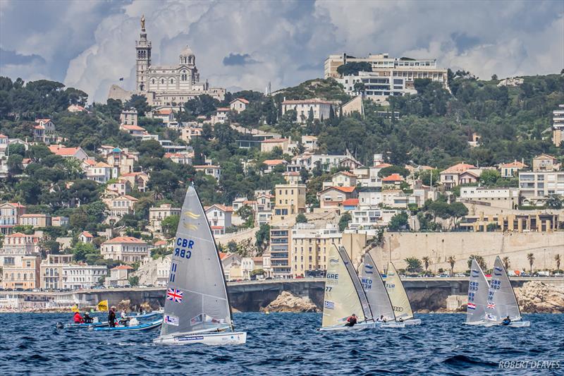 The Semi-Final during the Finn Europeans in Marseille photo copyright Robert Deaves taken at Yachting Club De La Pointe Rouge and featuring the Finn class