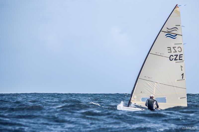 Michael Maier takes the lead after day 2 of the 2017 Finn World Masters in Barbados photo copyright Claire ADB taken at Barbados Yacht Club and featuring the Finn class