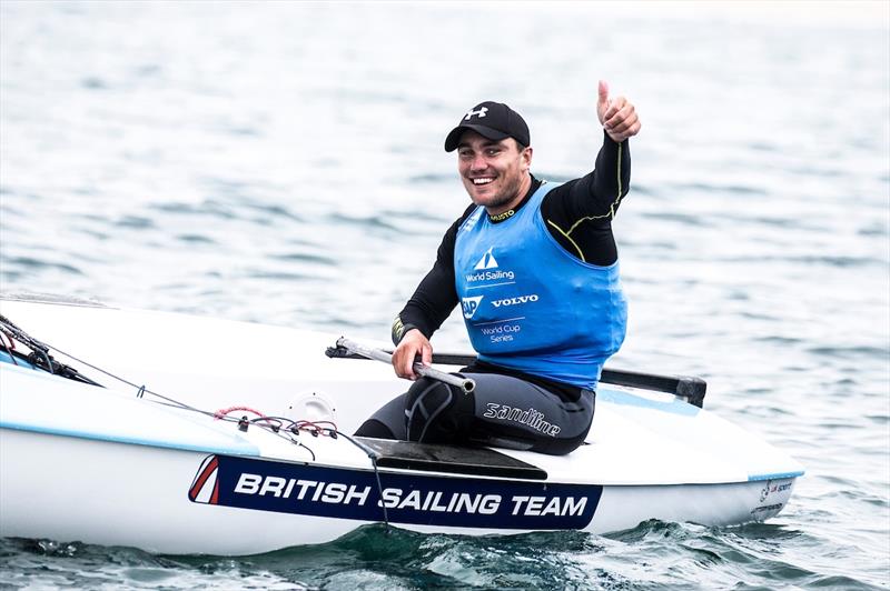 Finn Gold for Ben Cornish at the World Cup Series Final in Santander photo copyright Pedro Martinez / Sailing Energy / World Sailing taken at  and featuring the Finn class