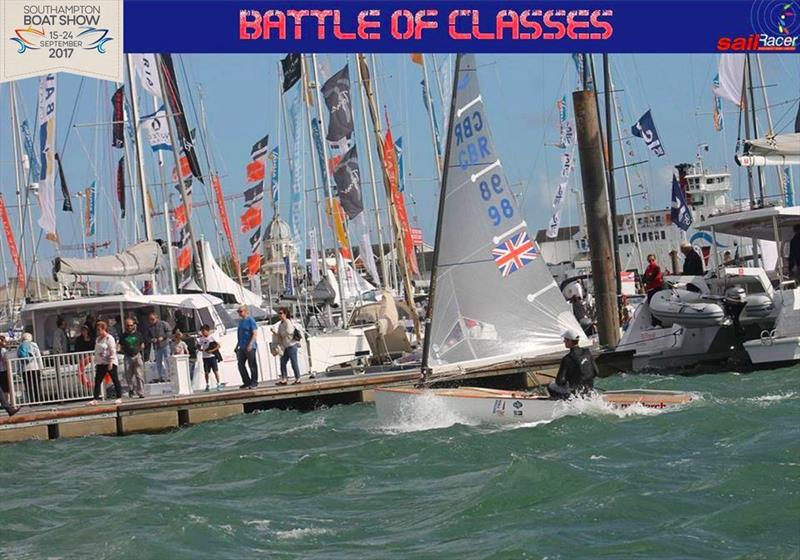 Cameron Tweedle during the 2016 Battle of the Classes photo copyright Simon Lovesey taken at  and featuring the Finn class