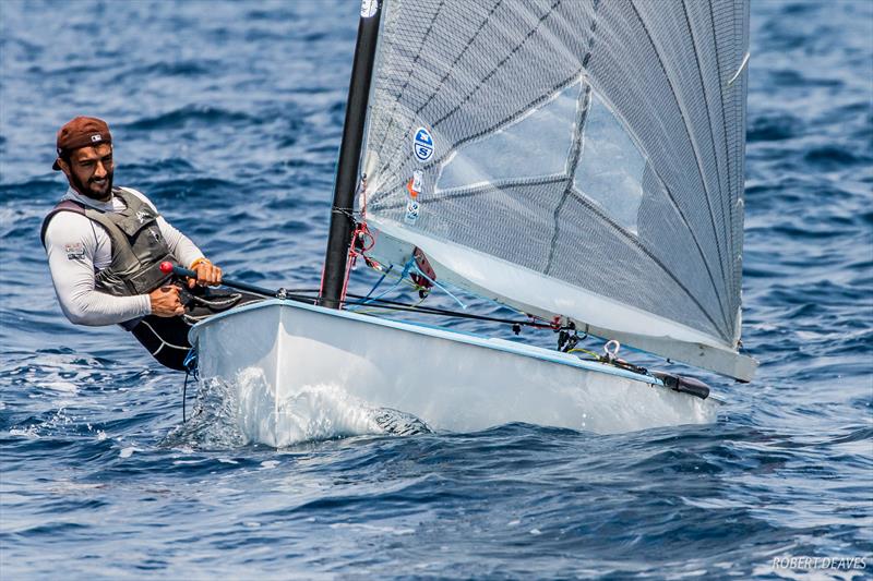 Iranian Finn sailor Ahmad Ahmadi photo copyright Robert Deaves taken at  and featuring the Finn class