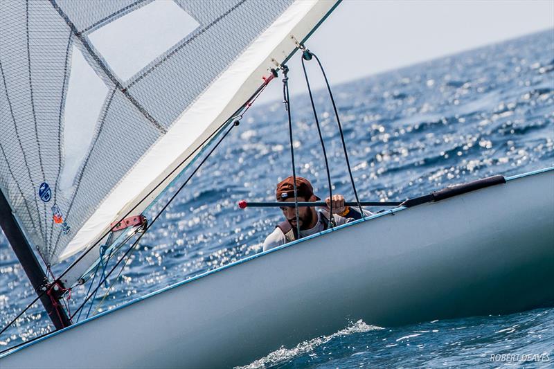 Iranian Finn sailor Ahmad Ahmadi photo copyright Robert Deaves taken at  and featuring the Finn class