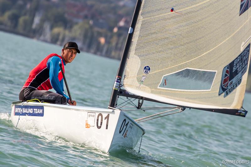 Henry Wetherell on day 4 of the 2017 U23 Finn Worlds at Lake Balaton photo copyright Robert Deaves taken at MVM SE and featuring the Finn class