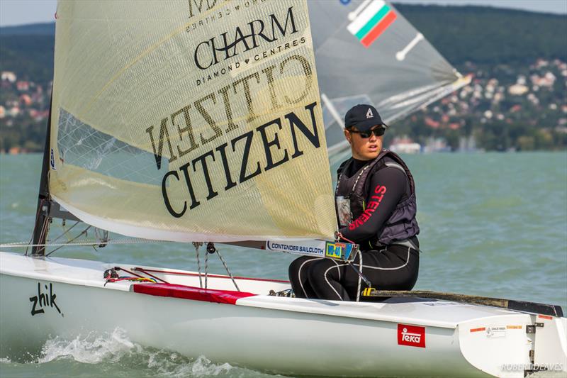 Gordon Stevens on day 5 of the 2017 U23 Finn Worlds at Lake Balaton - photo © Robert Deaves