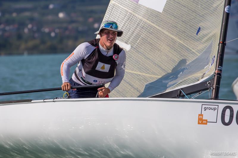 Oskari Muhonen wins the 2017 U23 Finn Worlds at Lake Balaton photo copyright Robert Deaves taken at MVM SE and featuring the Finn class