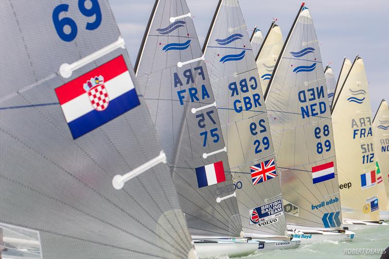 Racing on day three of the 2017 Opel Finn Gold Cup at Lake Balaton photo copyright Robert Deaves taken at Spartacus Sailing Club and featuring the Finn class