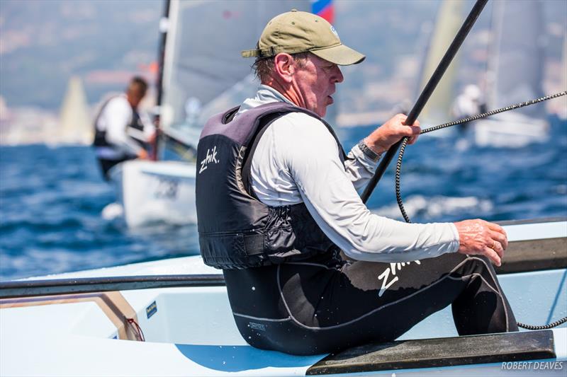 Thomas Schmid on day 3 of the Finn World Masters at El Balis photo copyright Robert Deaves / Finn Class taken at Club Nautico El Balis and featuring the Finn class