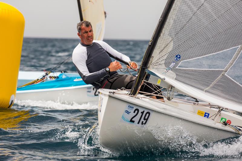 Simon Percival at the Finn World Masters photo copyright Robert Deaves taken at Club Nautico El Balis and featuring the Finn class