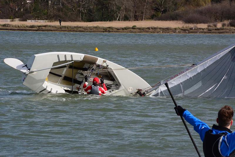 Peter Vinton during the 2019 Hamble Warming Pans photo copyright Trevor Pountain taken at Hamble River Sailing Club and featuring the Finn class